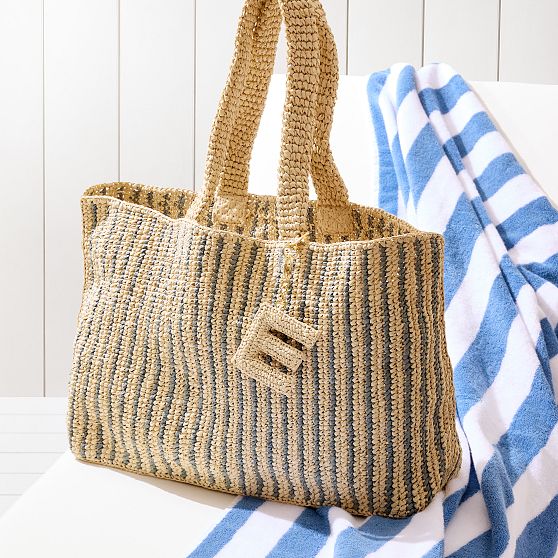 Initial Raffia Keychain