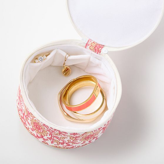 Clear Coated Appliqué Travel Jewelry Organizer