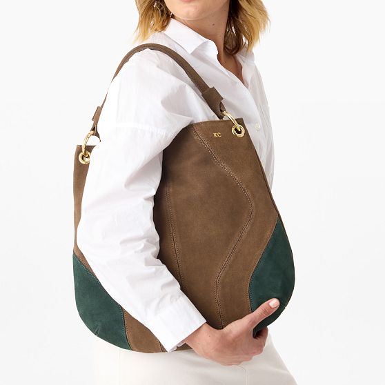 Italian Suede Patchwork Hobo Bag