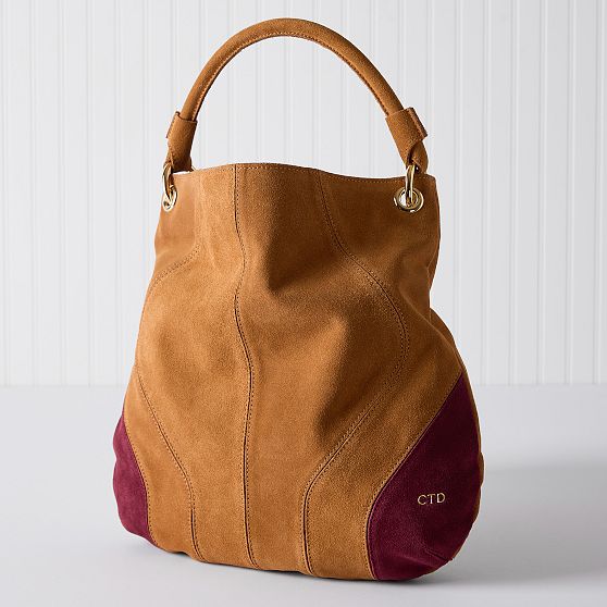 Italian Suede Patchwork Hobo Bag