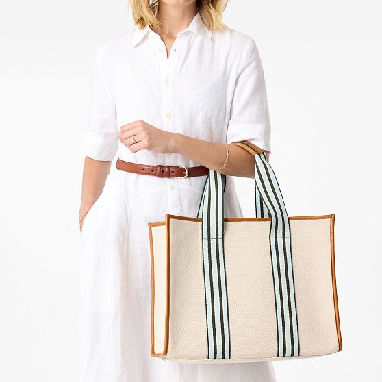 Marin Leather and Canvas Tote