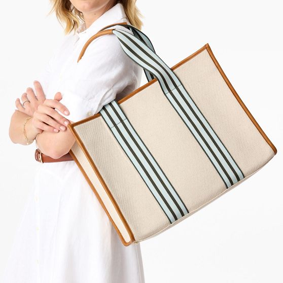 Marin Leather and Canvas Tote