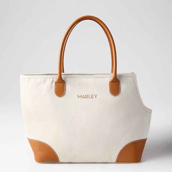 Parker Canvas and Leather Pet Carrier Tote