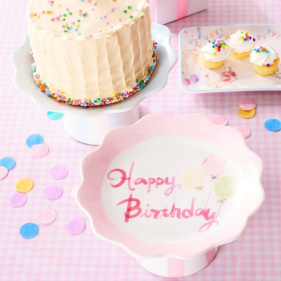 Hand Painted Birthday Cake Stand