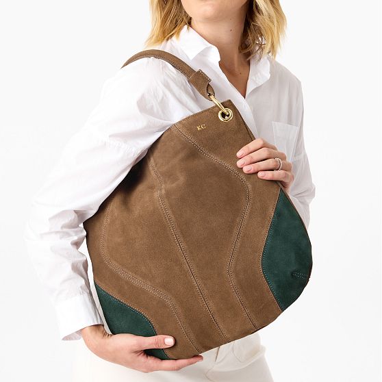 Italian Suede Patchwork Hobo Bag