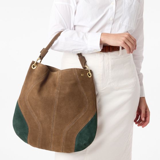Italian Suede Patchwork Hobo Bag