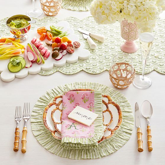 Block Print Ruffle Placemats, Set of 4