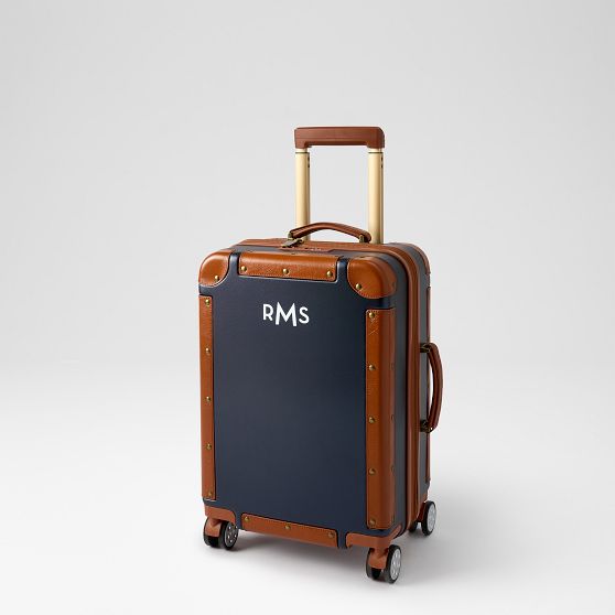 Leather Wrapped Expandable Carry-On Luggage