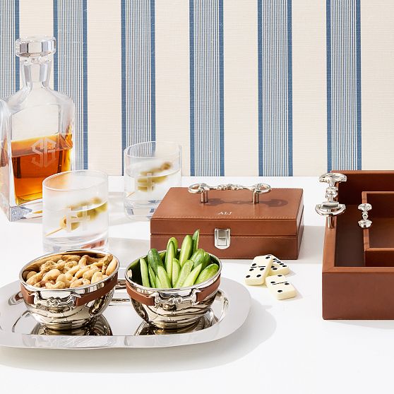Horsebit Leather Domino Set
