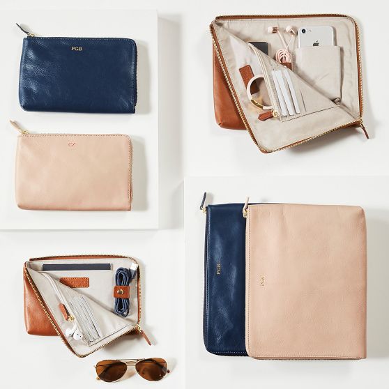 Leather Commute Clutch