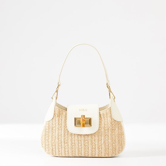 Bamboo Raffia Shoulder Bag
