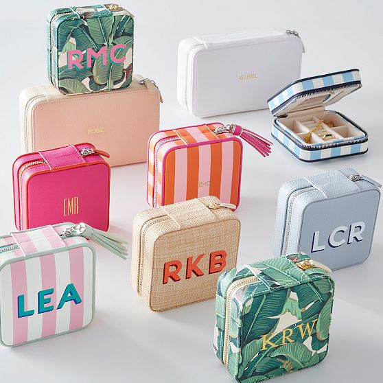 Small Cabana Stripe Travel Jewelry Case