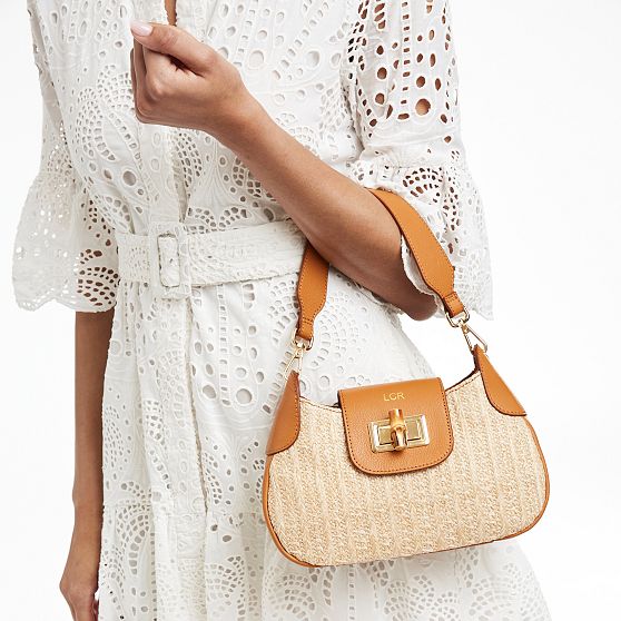 Bamboo Raffia Shoulder Bag