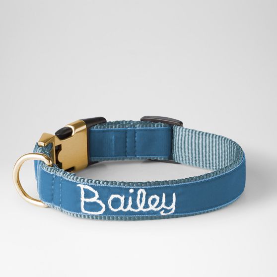 Hand-Embroidered Velvet Dog Collar