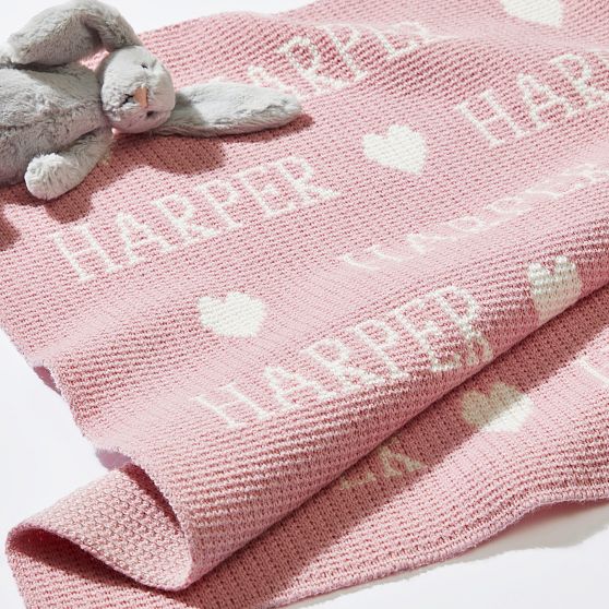 Personalized Knit Baby Blanket