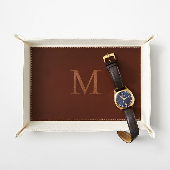 Canvas and Leather Catchall Tray