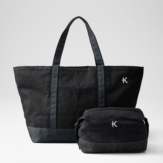 Waxed Canvas Tote and Pouch Set