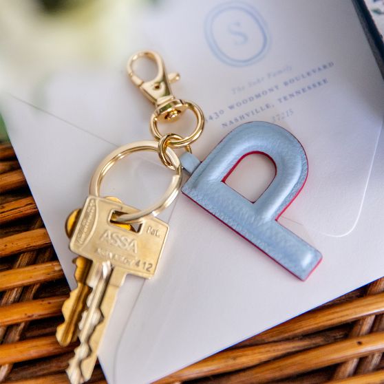 Leather Initial Keychain – Colorful Monogram Gift | Mark and Graham