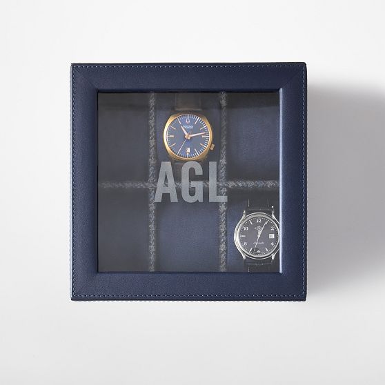 Leather and Houndstooth Watch Box