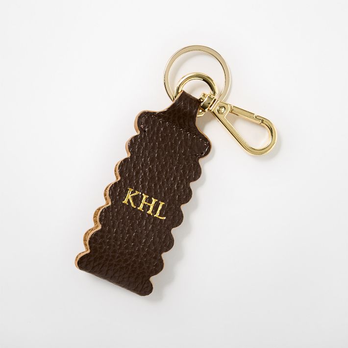 Scalloped Leather Keychain | Mark and Graham