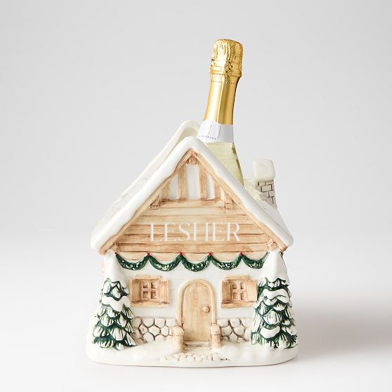 Alpine Cabin Ceramic Wine Bucket