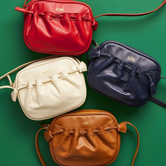 Leather Gathered Crossbody