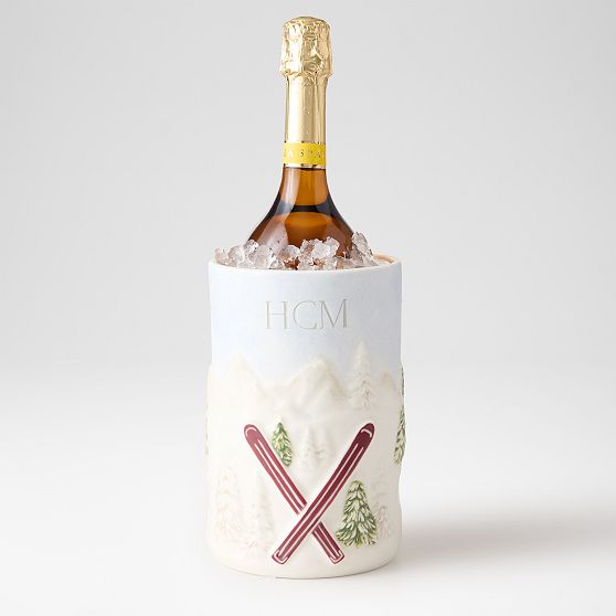 Ski Slopes Ceramic Wine Chiller