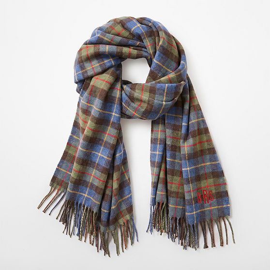 Italian Woven Cotton Plaid Scarf