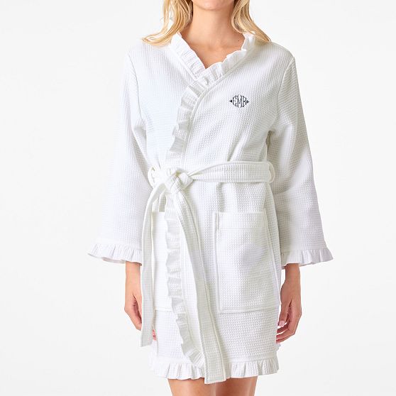 Ruffle Cotton Waffle Robe