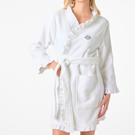 Ruffle Cotton Waffle Robe