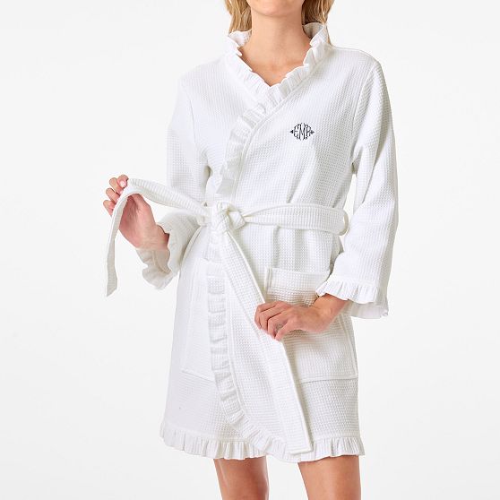 Ruffle Cotton Waffle Robe