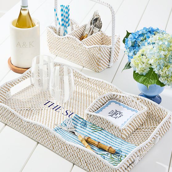 Chatham Woven Rattan Cocktail Napkin Holder