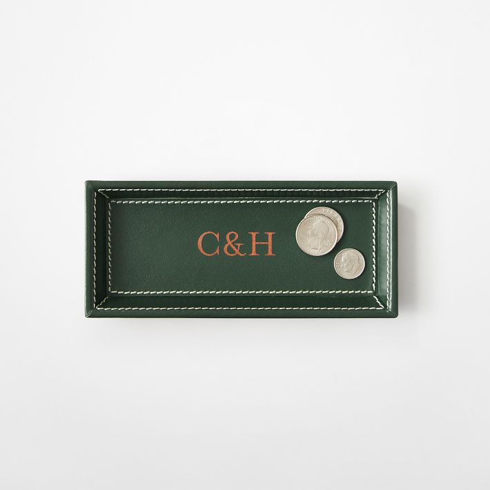 Classic Leather Top Stitch Catchall Tray | Mark and Graham