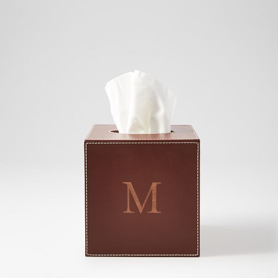 Classic Leather Tissue Box Cover | Mark and Graham