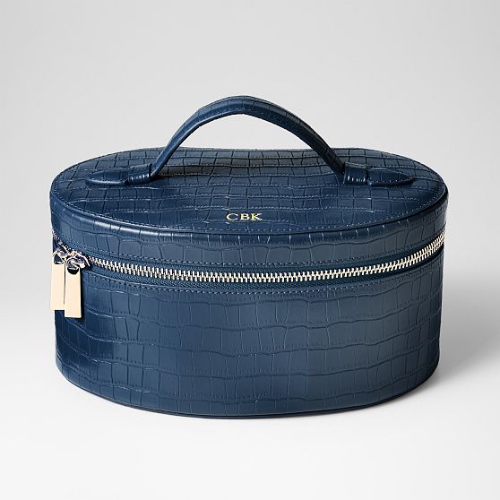 Embossed Croc Leather Train Case​