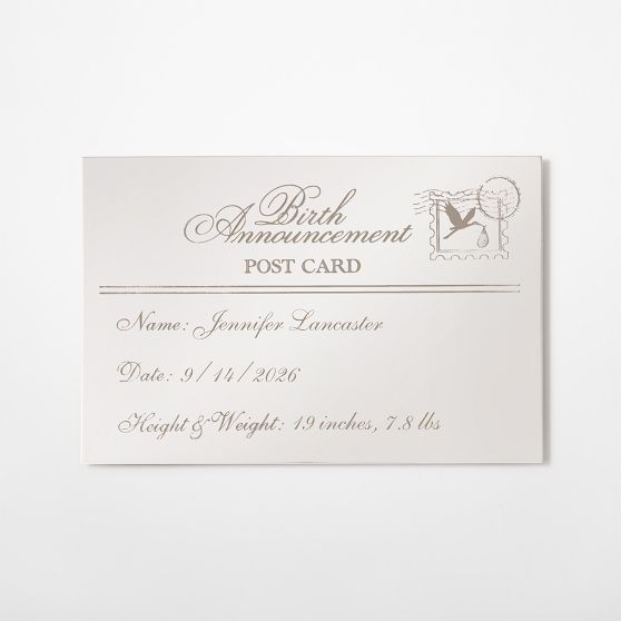 Silver Birth Announcement Keepsake