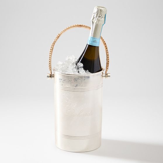 Silver and Rattan Wine Chiller