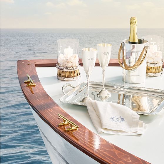 Silver and Rattan Wine Chiller