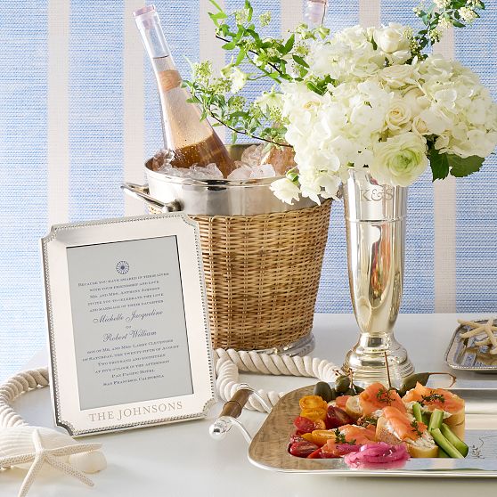 Silver and Bamboo Serving Tray