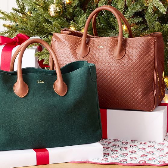 Elisabetta Woven Embossed Leather Handbag