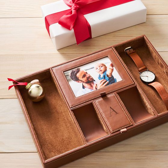 Leather Photo Valet Tray