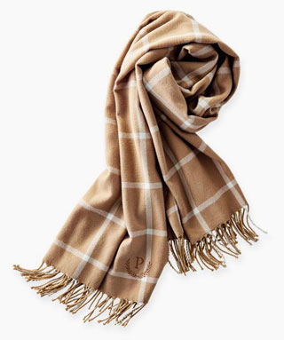 blanket scarf with fringe-windowpane