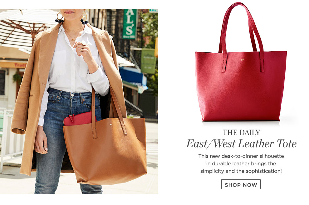 The Daily East/West Leather Tote