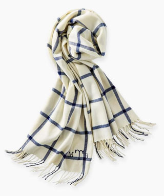 blanket scarf with fringe windowpane