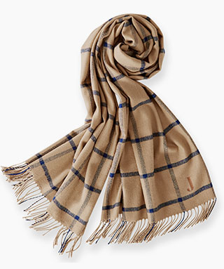 blanket scarf with fringe windowpane