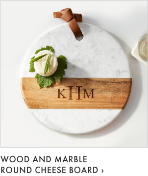 Wood and Marble Round Cheese Board >