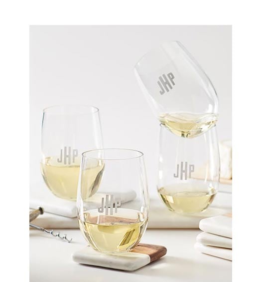 Acrylic Stemless Wine Glasses, Set of 4