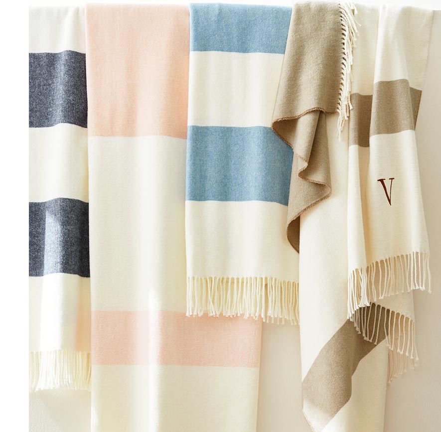 Rugby Stripe Italian Cotton Throw >