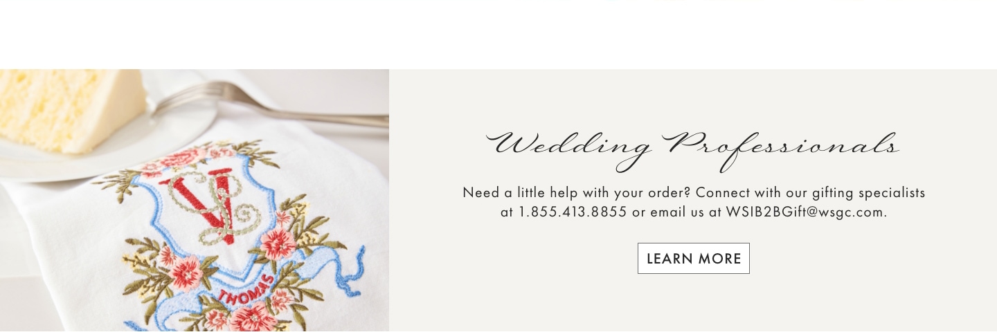 Wedding Professionals: Learn More >