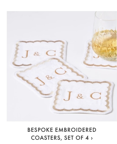 Bespoke Embroidered Coasters, Set of 4 >